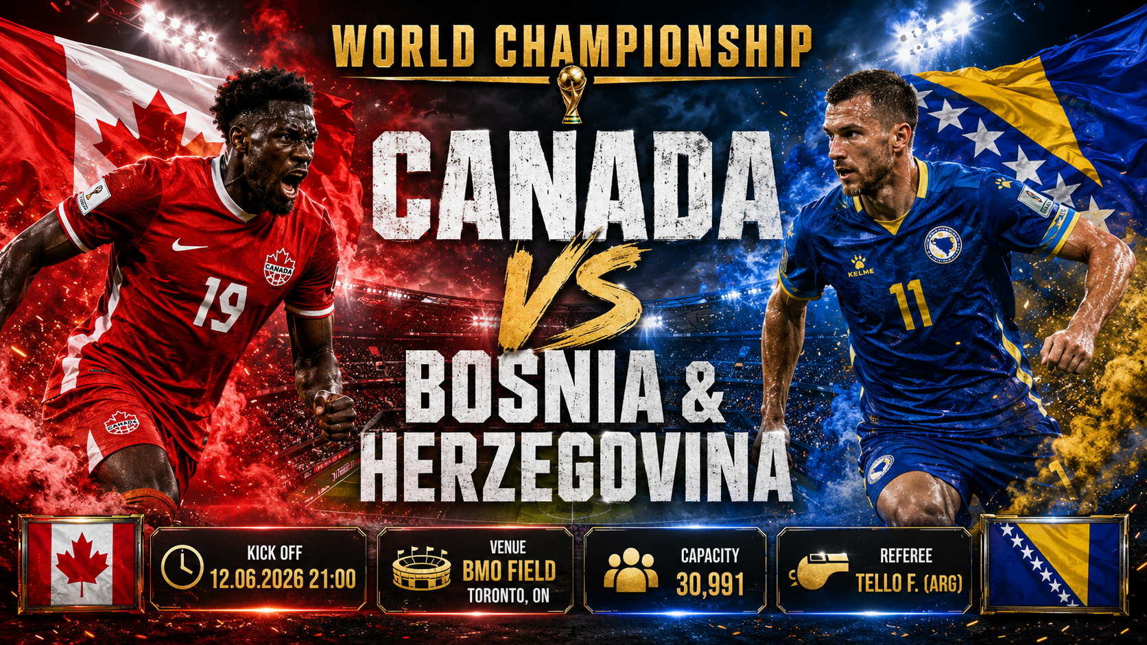 Canada - Bosnia-Herzegovina : Historic Toronto opener promises a cautious battle between depleted sides