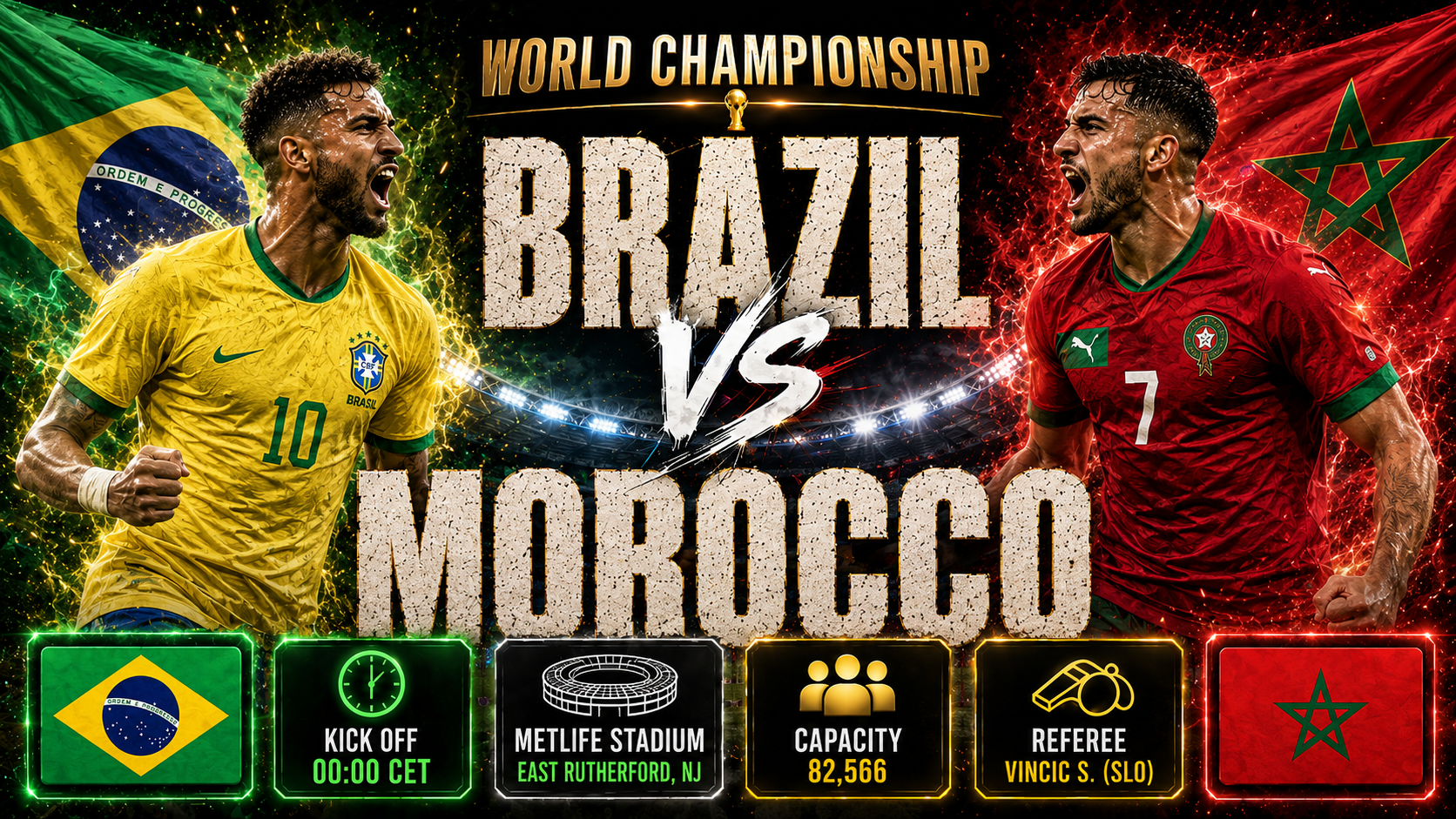 Brazil - Morocco : South American giants under Ancelotti face ambitious Atlas Lions in Group C blockbuster