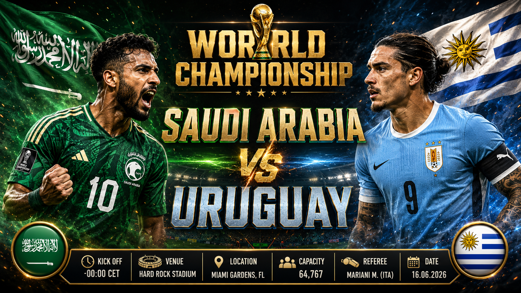 Saudi Arabia - Uruguay : Tactical Litmus Test in Miami Set to Shape Group H Knockout Race